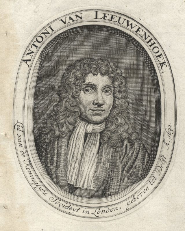 Antoni van Leeuwenhoek, Lid van de Koninglyke societeyt in London, geboren tot Delft Anno 1632 by nn naar Jan Verkolje