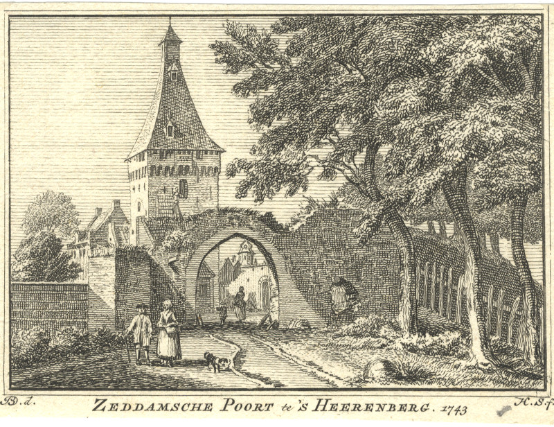 Zeddamsche Poort te ´s Heerenberg 1743 by H. Spilman, J. de Beijer