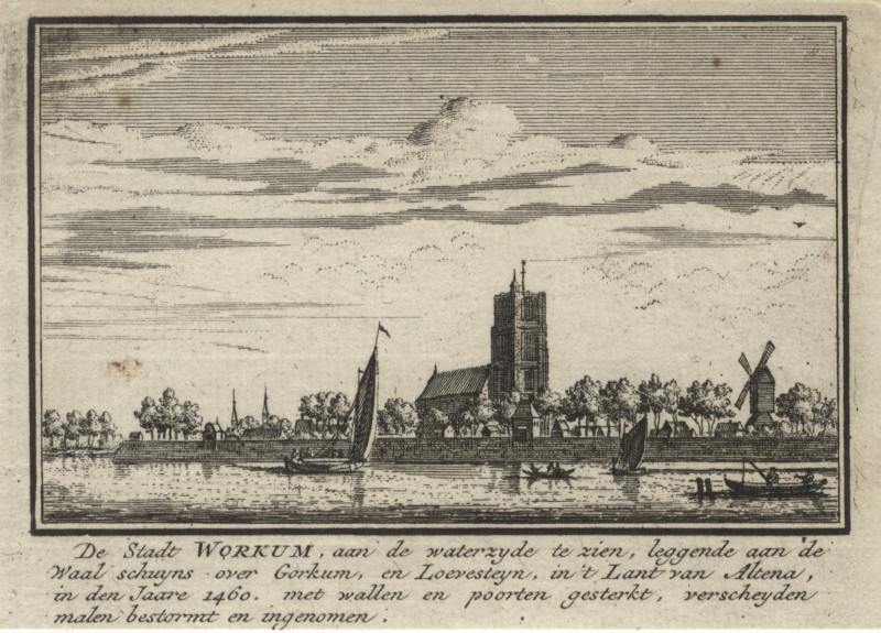 De Stadt Workum, aan de Waterzyde te zien by J.M. Bregmagher naar A. Rademaker