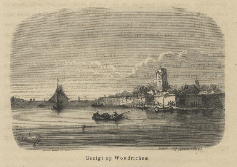 Gezigt op Woudrichem by E. Vermorcken