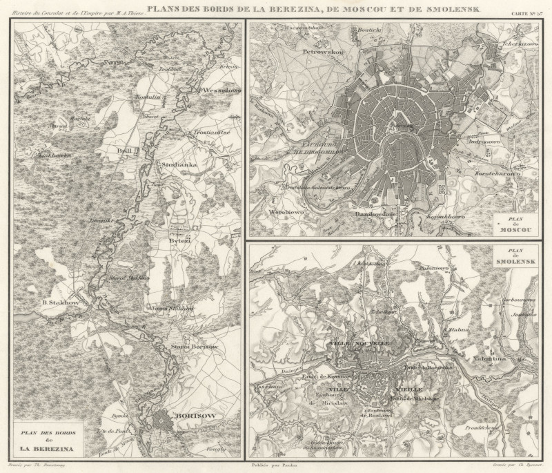 Plans des bords de la Berezina, de Moscou et de Smolensk by Ch. Dyonnet, Th. Duvotenay