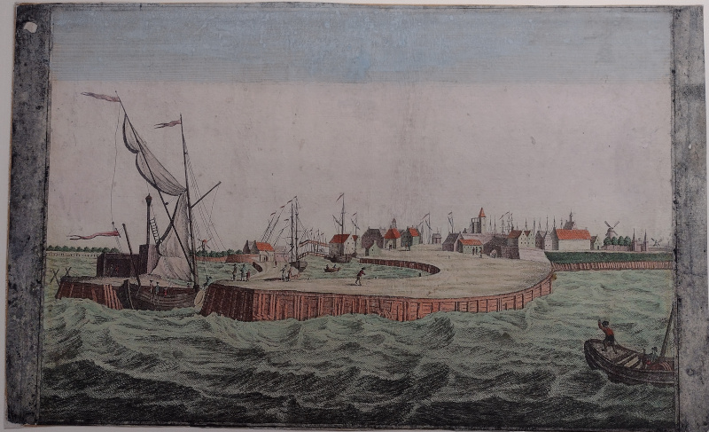 Haven van Harlingen, van de Zuiderzee te zien by Matthias de Sallieth
