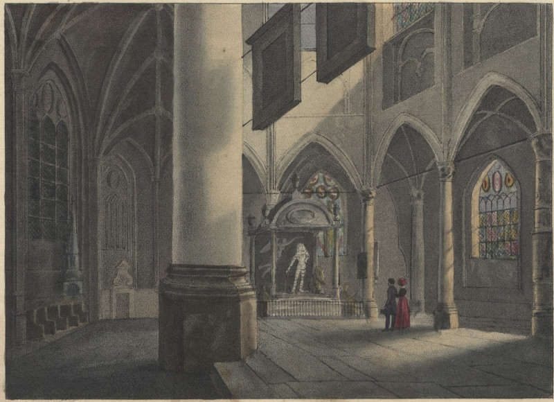 Tombeau de l´Amiral van Wassenaar dans la grande Eglise à La Haye by J.B. Madou naar G. Howen