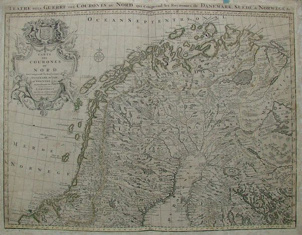 map 1 Teatre de la Guerre des Couronnes du Nord qui comprend les royaumes de Danemark, Suede e Norwege  by Iean Covens, Corneille Mortier