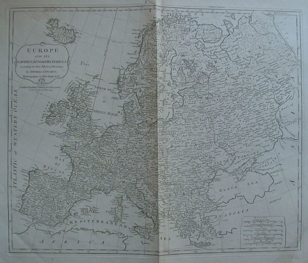 map Europe and its Empires, Kingdoms and States according to their Modern Divisions by Thomas Kitchen