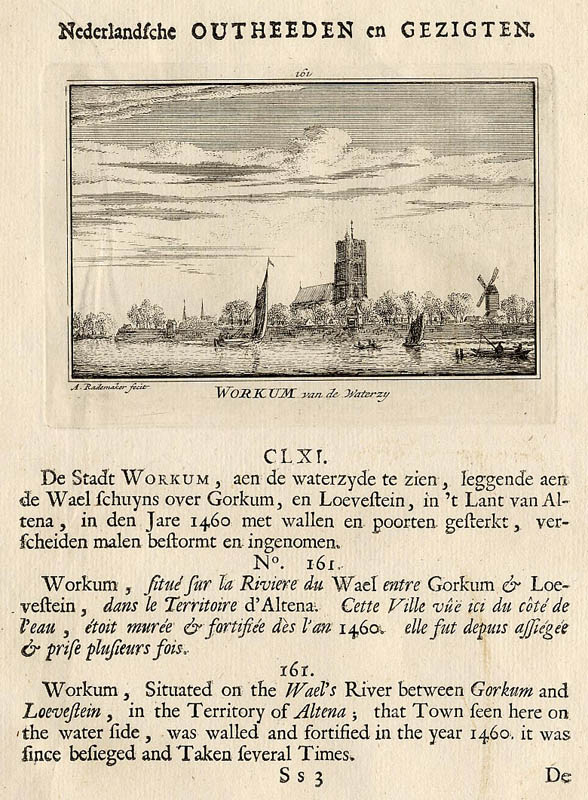 view Workum van de waterzy by Abraham Rademaker, WIllem Barents