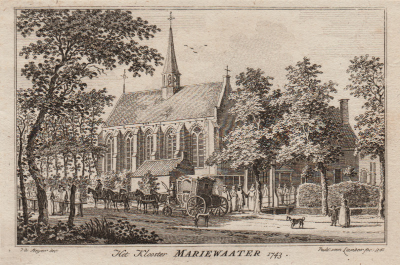 Het Klooster Mariewaater 1743 by Paulus van Liender, naar Jan de Beijer