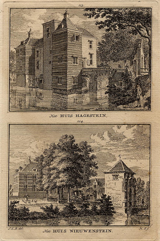 view Het huis Hagestein, het huis Nieuwenstein by H. Spilman naar J. de Beyer