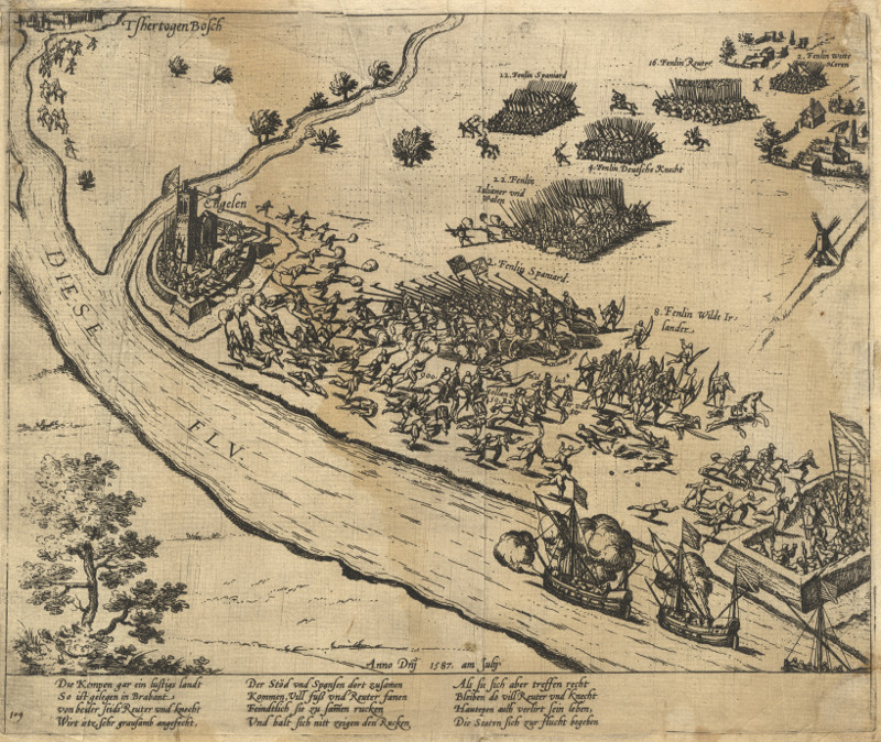 Slag bij Engelen, 1587 by F. Hogenberg