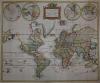 kaart Platte Kaart van de geheele waereld om te dienen tot de Nederlandsche reizen