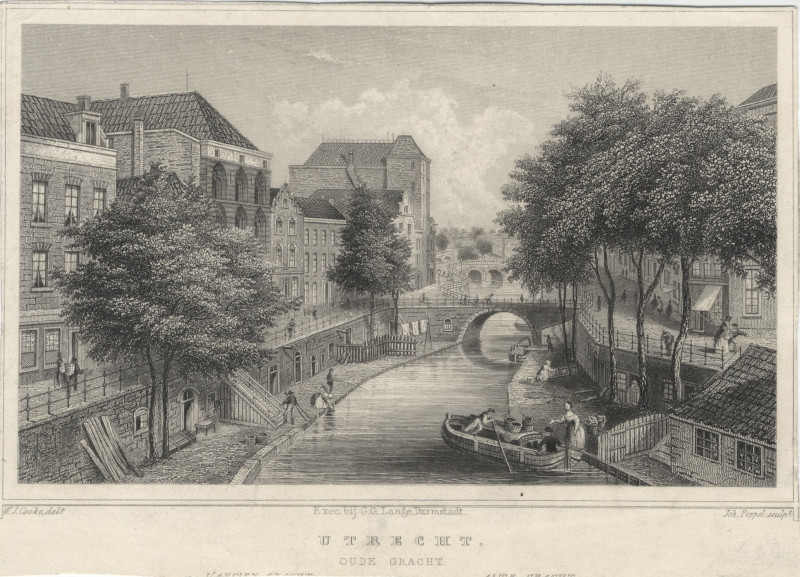 Utrecht, de Oude Gracht by W.J. Cooke, Joh. Poppel