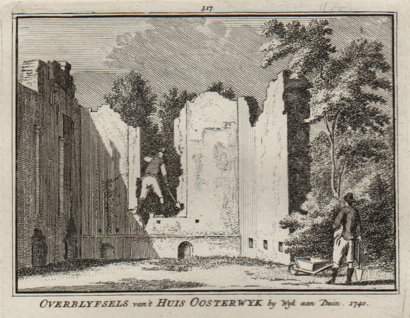 Overblyfsels van ´t Huis Oosterwyk by Wyk aan Duin. 1740 by H. Spilman, C. Pronk