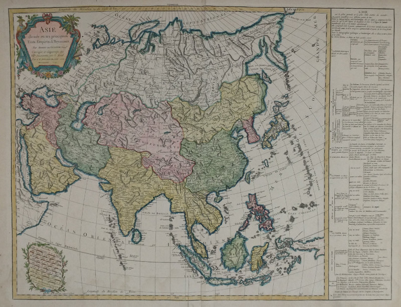 Asie Divisee en ses Principaux Etats, Empires & Royaumes by Robert de Vaugondy, C. F. Delamarche
