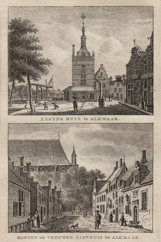 view Exsyns Huis te Alkmaar; Mannen en Vrouwen Gasthuis te Alkmaar by C.F. Bendorp, J. Bulthuis