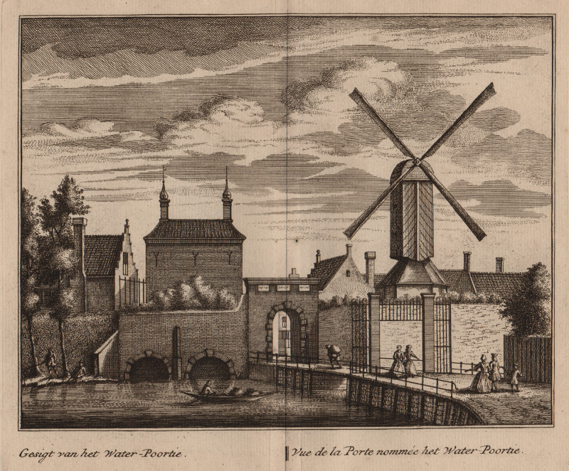 Gesigt van het Water-Poortie; Vue de la Porte nommee het Water-Poortie by L. Schenk, A. Rademaker