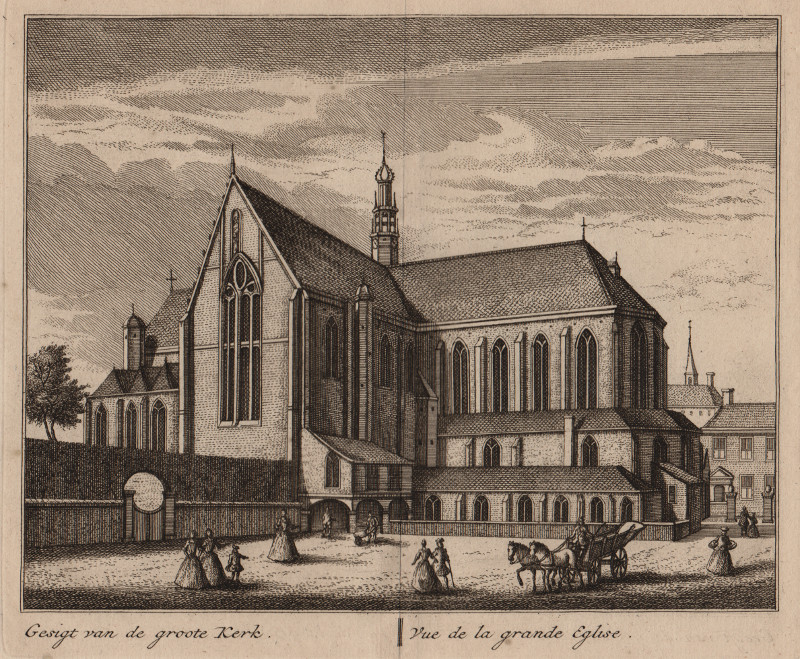 Gesigt van de groote Kerk; Vue de la grande Eglise by L. Schenk, A. Rademaker