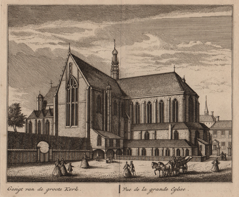 Gesigt van de groote Kerk; Vue de la grande Eglise by L. Schenk, A. Rademaker