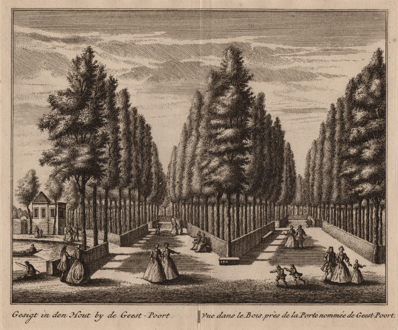 Gesigt in den Hout by de Geest-Poort; Vue dans le Bois, pres de la Porte nommee de Geest-Poort by L. Schenk, A. Rademaker