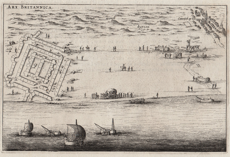 Arx Britannica, Catwijck op Zee by Joan Blaeu