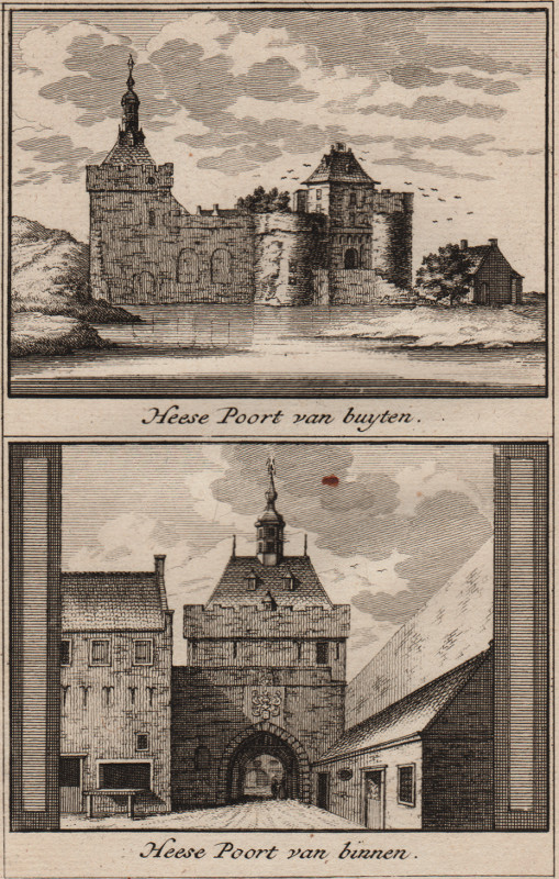 view Heese Poort van buyten; Heese Poort van binnen by J. Ruyter, C. Pronk