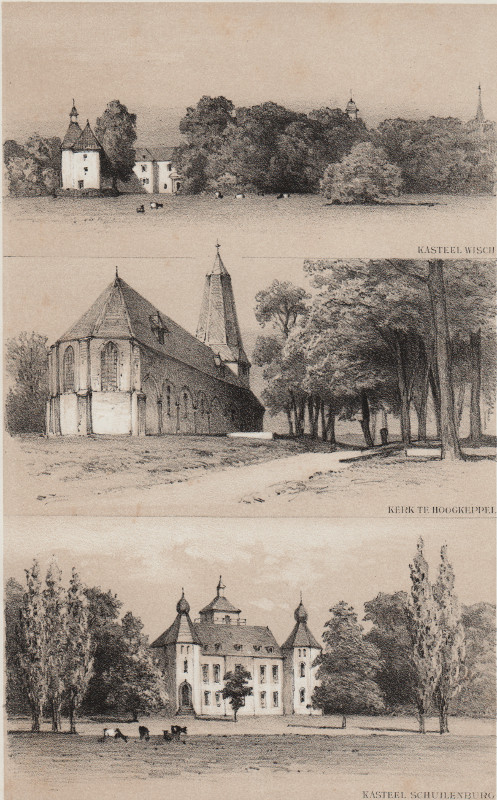 view Kasteel Wisch, Kerk te HoogKeppel,  Kasteel Schuilenburg by P. A. Schipperus, S. Lankhout