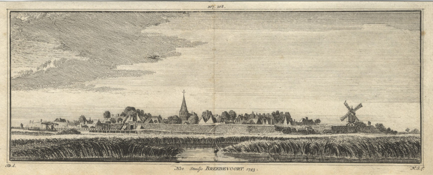 Het Steedje Breedevoort 1743 by H. Spilman, J. de Beijer