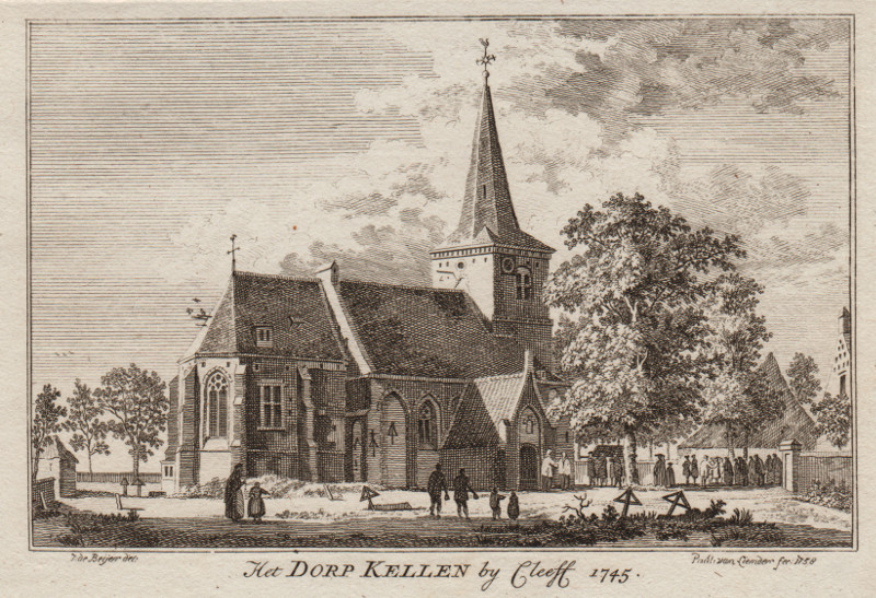 Het dorp Kellen by Cleeff 1745 by Paul van Liender, Jan de Beijer