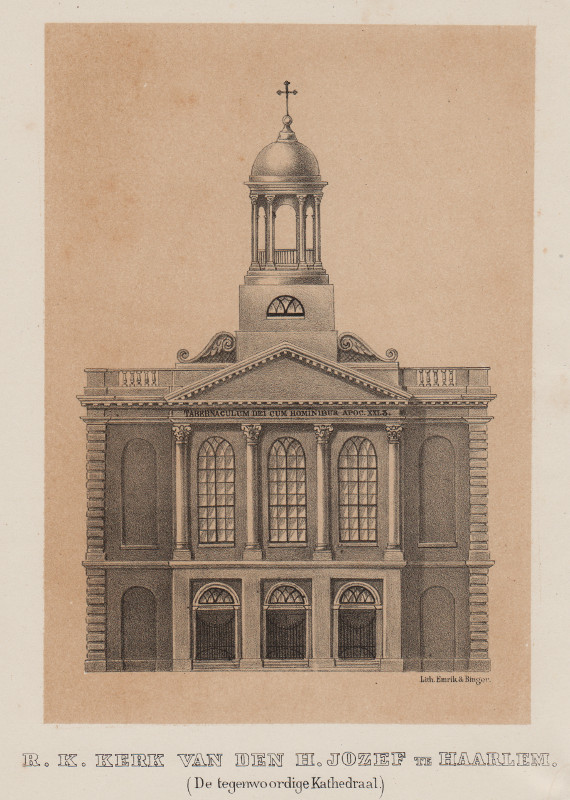 view R.K. Kerk van den H. Jozef te haarlem (De tegenwoordige Kathedraal.) by Emrik en Binger