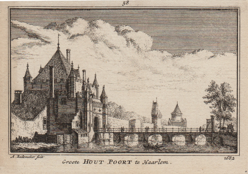 Groote Hout Poort te Haarlem 1682 by A. Rademaker