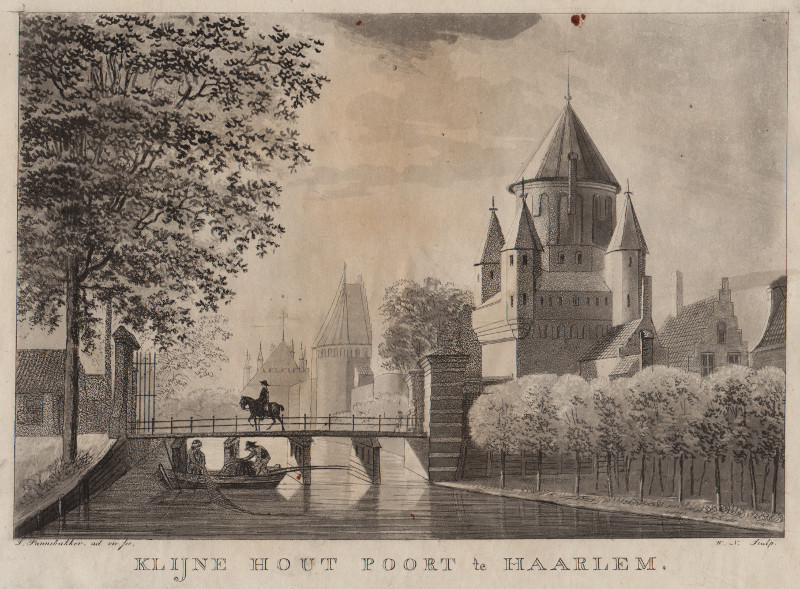 Klijne Hout Poort te Haarlem by J. Pannebakker, W. Nieuwhoff