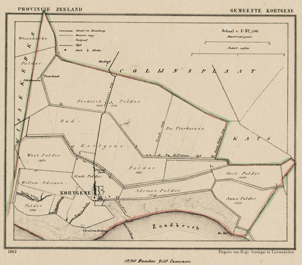 map communityplan Gemeente Kortgene by J Kuyper