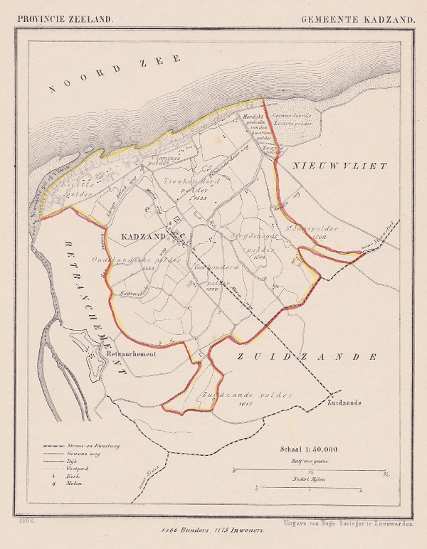 map communityplan Gemeente Cadzand (toen Kadzand) by J Kuyper