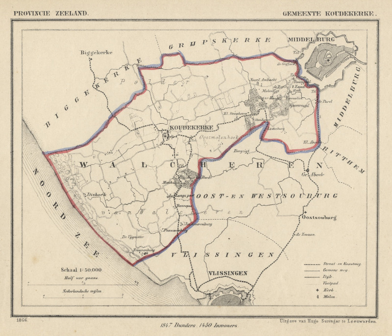 map communityplan Gemeente Koudekerke by J Kuyper