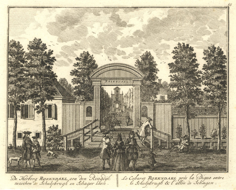 De Herberg Rozendael, aan den Ringdijk tusschen de Schulpbrugh en Schagerlaen by Daniel Stoopendaal