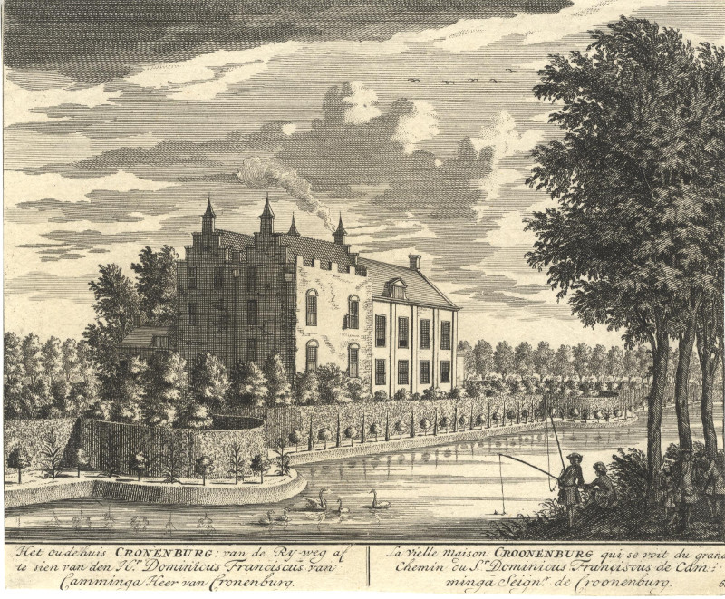 Het oude huis Cronenburg: van de Ry-weg af te sien van den Hr. Dominicus Franciscus van Camminga by Daniel Stoopendaal