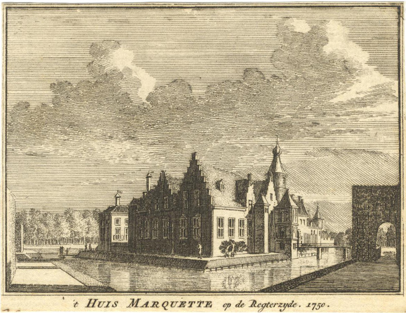 ´t Huis Marquette op de Regterzyde, 1750 by H. Spilman, C. Pronk