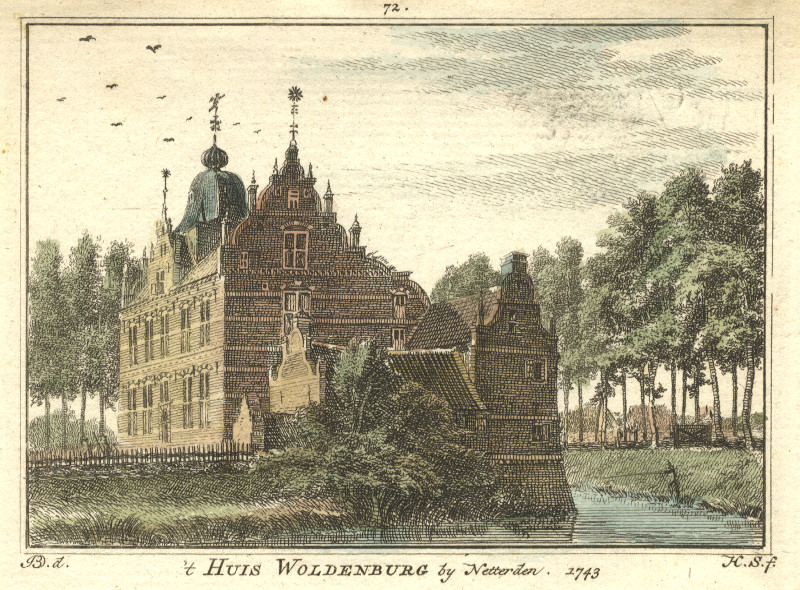 ´t Huis Woldenburg by Netterden 1743 by H. Spilman, J. de Beijer