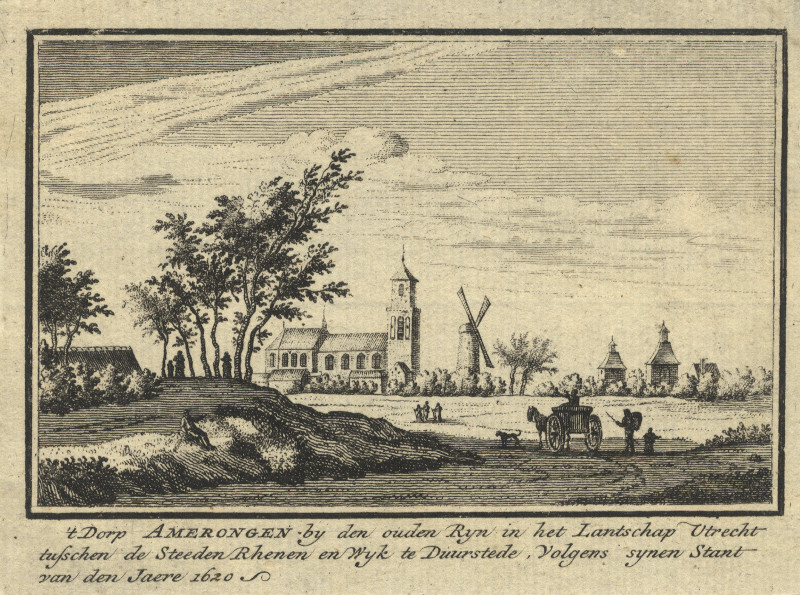 ´t Dorp Amerongen by den ouden Ryn in het Lantschap Utrecht by A. Rademaker