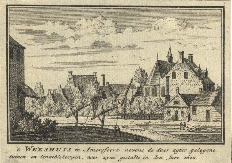 ´t Weeshuis te Amersfoort nevens de daer agter gelegene tuinen en linneblekeryen by A. Rademaker