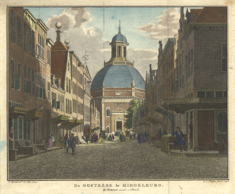 De Oostkerk te Middelburg by C. Pronk, J.C. Philips