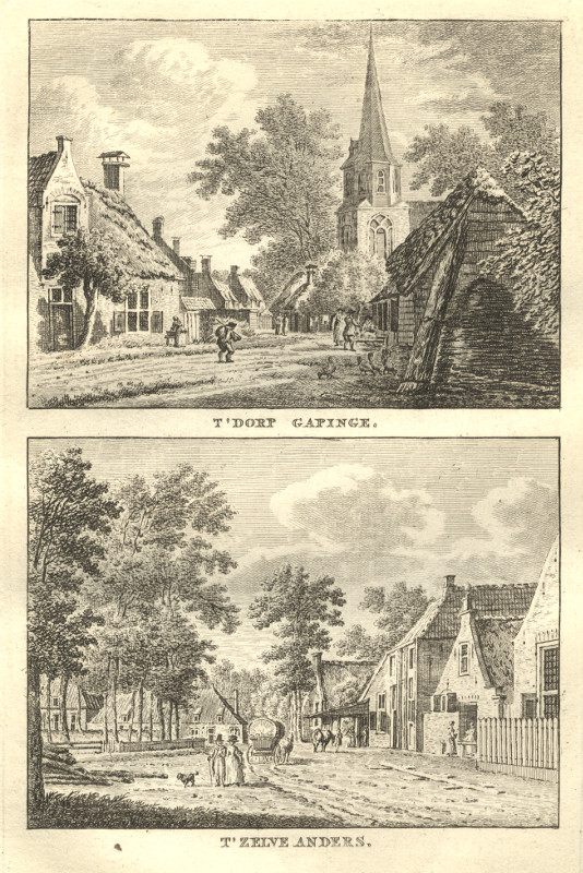 view T´Dorp Gapinge; T´Zelve anders by C.F. Bendorp, J. Bulthuis