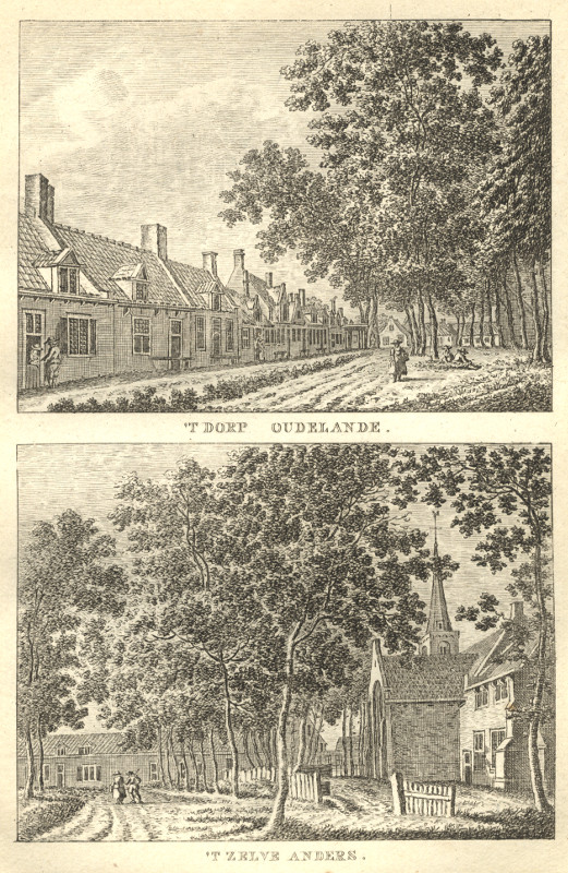 view ´T Dorp Oudelande; ´T Zelve Anders by C.F. Bendorp, J. Bulthuis