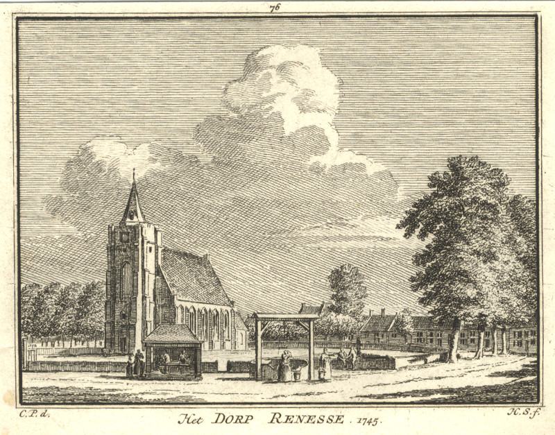 Het Dorp Renesse 1745 by H. Spilman, C. Pronk