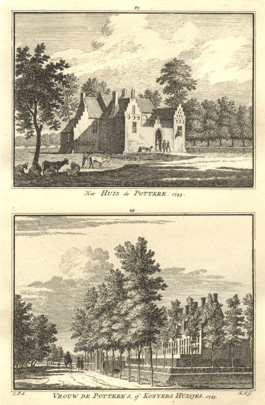 view Het Huis de Pottere; Vrouw de Pottere´s of Konyers Huisjes by H. Spilman, C. Pronk