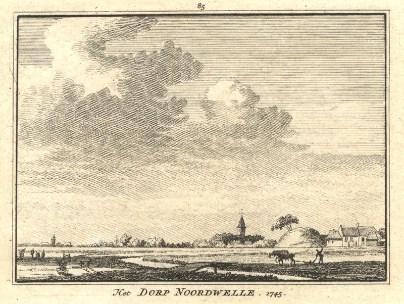 Het Dorp Noordwelle 1745 by H. Spilman