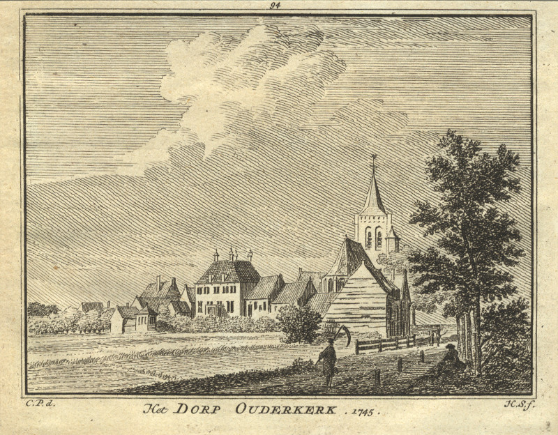 Het dorp Ouderkerk 1745 by H. Spilman, C. Pronk