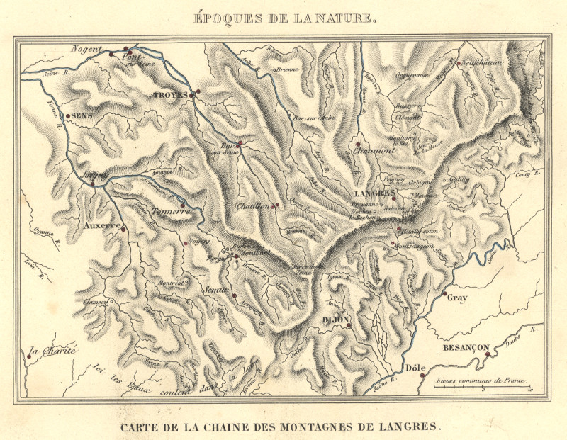 Carte de chaine des montagnes de Langres by Buffon