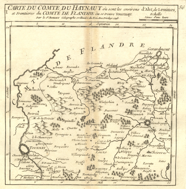 Carte du comte du Haynaut  by M. Robert