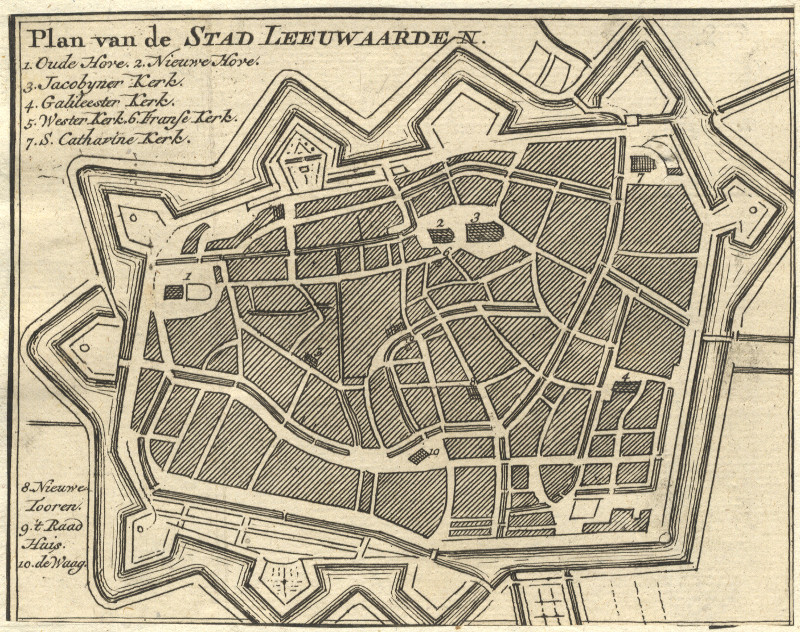 Plan van de Stad Leeuwaarden by Hendrik de Leth