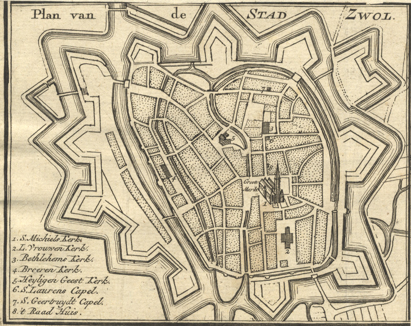 Plan van de Stad Zwol by Hendrik de Leth